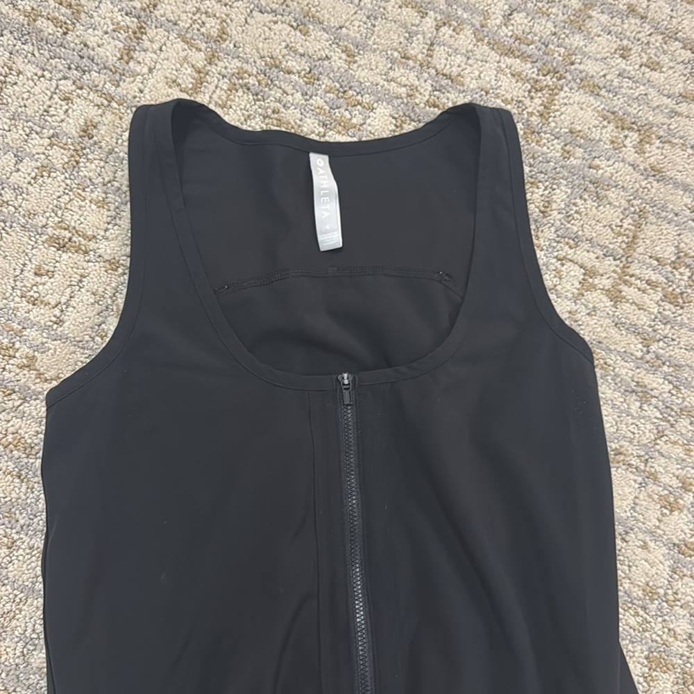 Athleta tank dress with skort underneath. Zipper front and drawstring waist
